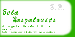 bela maszalovits business card